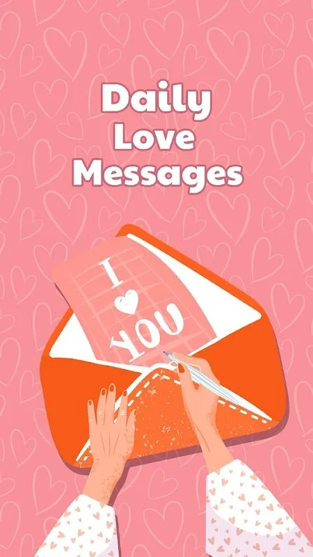 Romantic Fancy Love Messages mod interface showing premium features