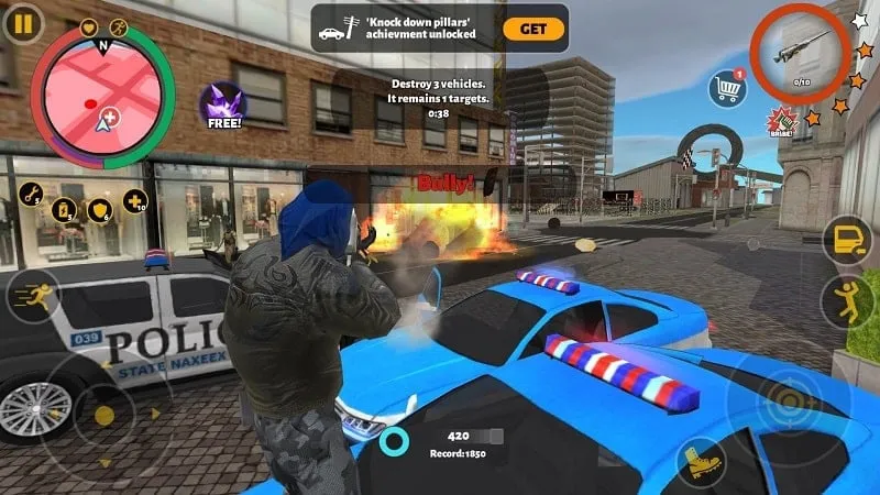 Gameplay screenshot showcasing the in-game currency and shop interface in Rope Hero 3.