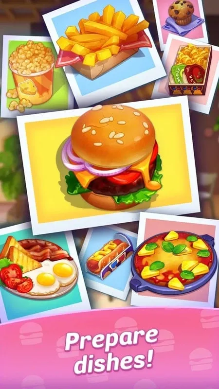 Tangkapan layar dalam game Royal Cooking yang menggambarkan proses memasak dengan berbagai bahan dan peralatan.