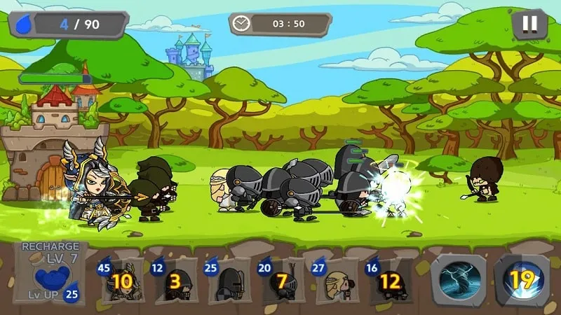 Gameplay Royal Defense King với tính năng mod.