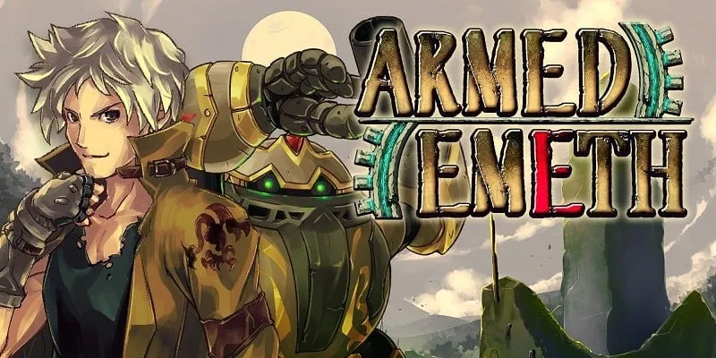 Tampilan menu utama di RPG Armed Emeth.