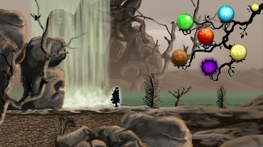 Nihilumbra gameplay showing color powers in action.