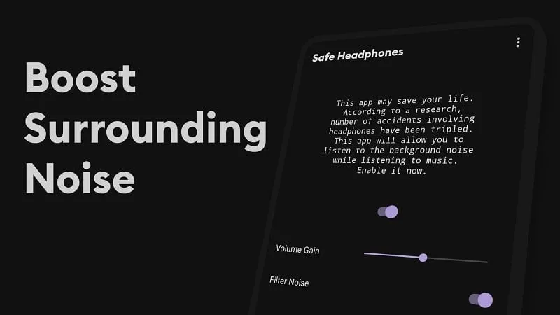 Configurações de controle de volume do Safe Headphones