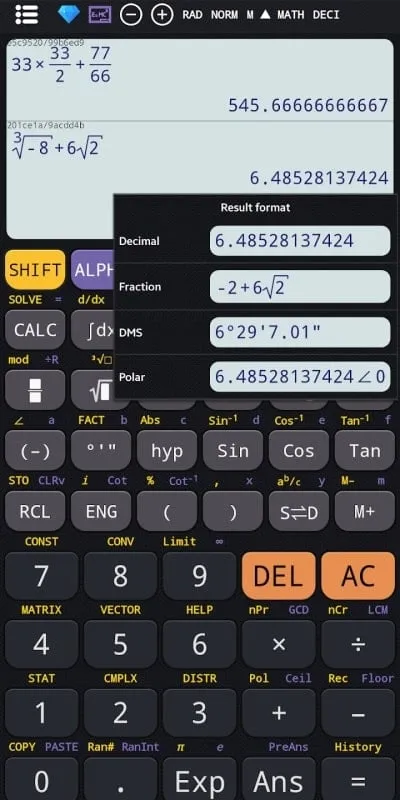 Ejemplo de trazado de gráficos de la calculadora científica plus 991 mod