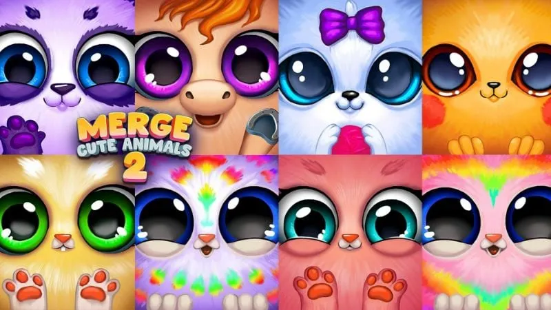 Animais fofos combinados com características únicas no Merge Cute Animal 2.