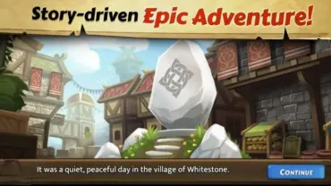 Main Game Screen of RPG Dice: Heroes of Whitestone depicting the gameplay.