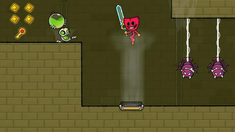 Loja do jogo Red Stickman com skins desbloqueadas