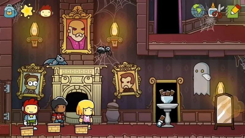 Imagem mostrando o processo de instalação do Scribblenauts Unlimited no celular.