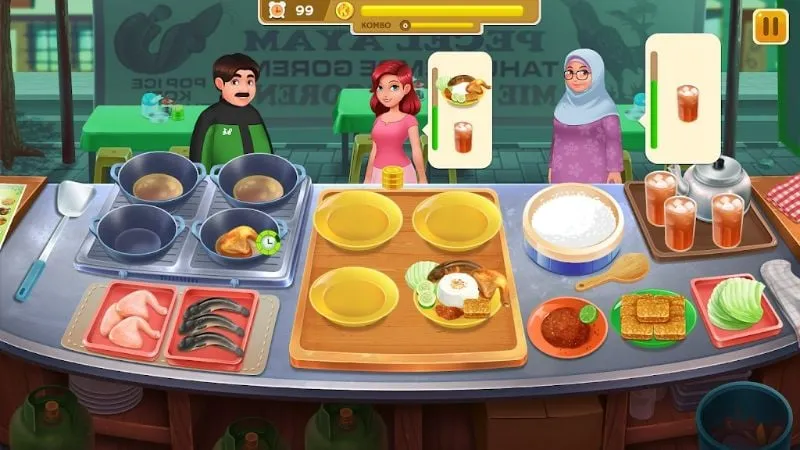 Various food stalls available in the game.