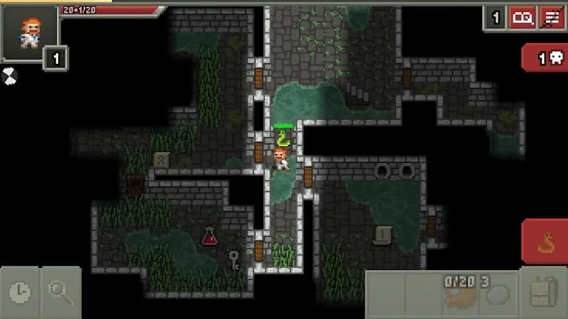 Selecionando classe de personagem no Shattered Pixel Dungeon.