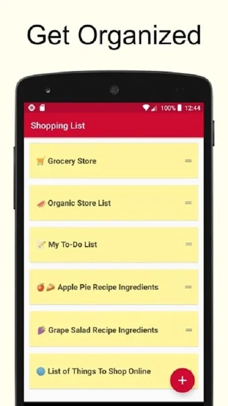 Shopping List mod interface showing premium features