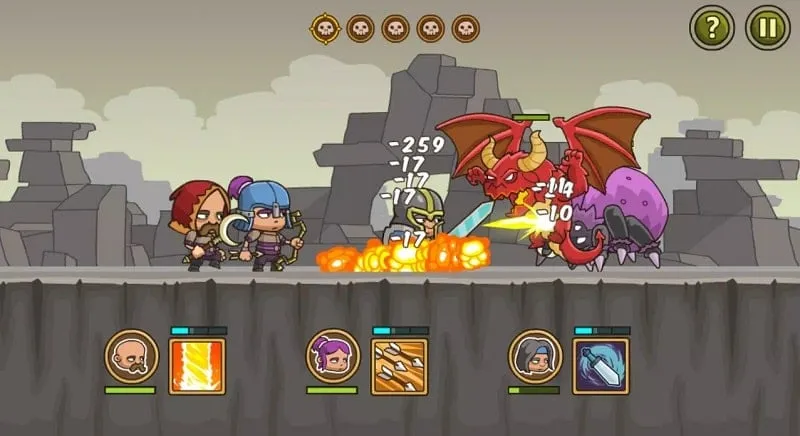 Batalla contra monstruos en Shorties's Kingdom 3