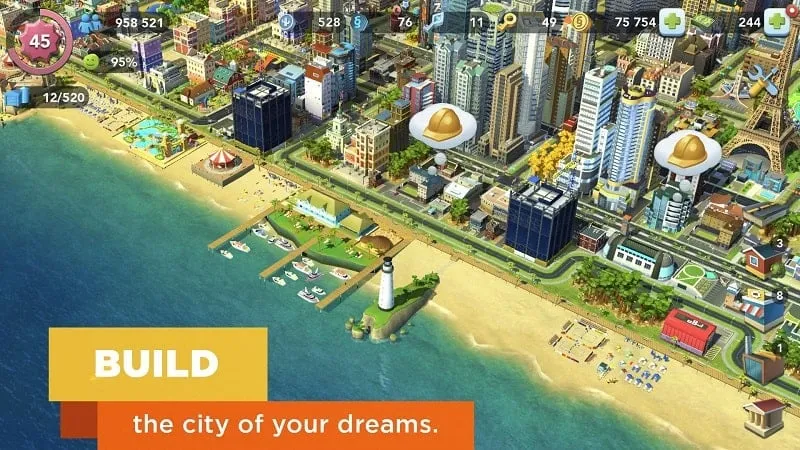 Tải xuống SimCity BuildIt MOD APK trên điện thoại Android.