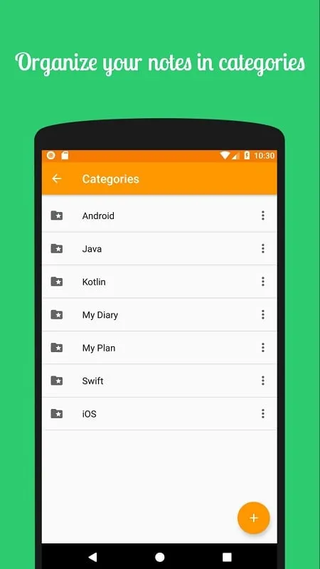 Simple Notes mod apk menampilkan fitur organisasi