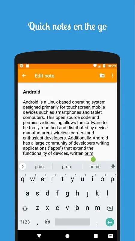 Tampilan antarmuka aplikasi Simple Notes dengan catatan