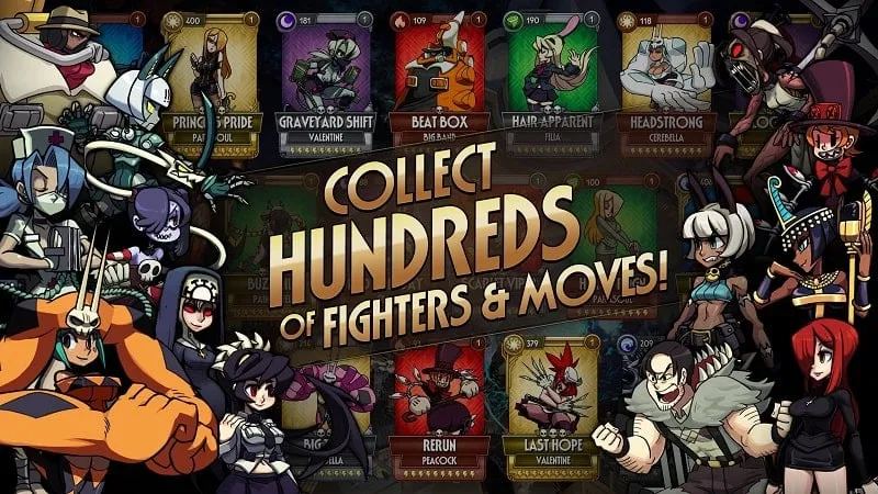 Kustomisasi gameplay menggunakan menu mod di Skullgirls: Fighting RPG.