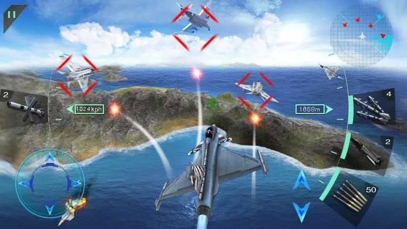 Các tính năng mod của Sky Fighters 3D.