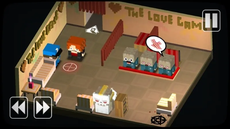 In-game screenshot of Slayaway Camp with a focus on the killer's movement options.