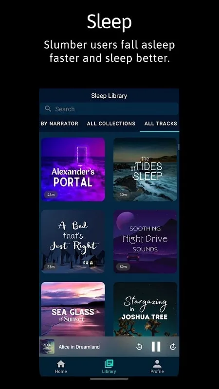 Using the Slumber Mod APK interface to access premium content