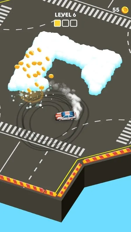 Snow Drift gameplay featuring a car drifting through the snow.