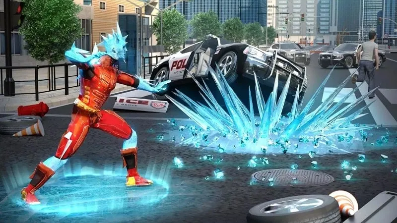 Tải xuống file Snow Storm Superhero MOD APK trên thiết bị Android.