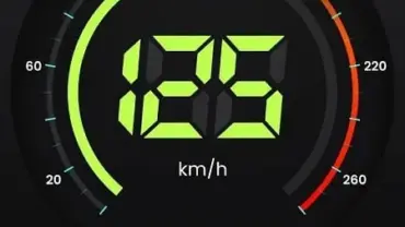 Speedometer mod apk interface showing speed and distance tracking