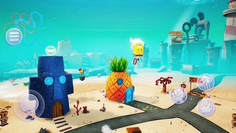 SpongeBob using the mod features.