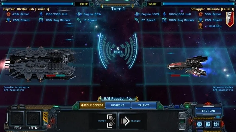 Screenshot showcasing the ship customization options in Star Traders: Frontiers with unlimited money.