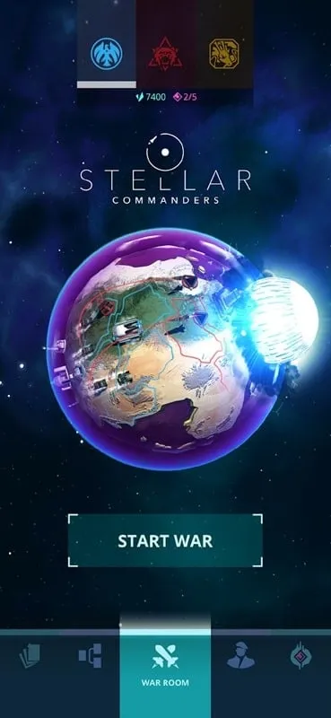 Tangkapan layar gameplay Stellar-Commanders MOD APK dengan uang tak terbatas