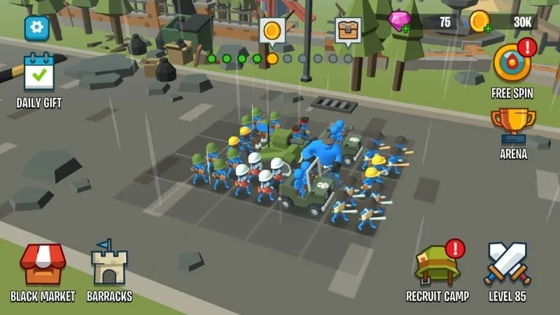 Setting up a defensive formation in Stick Army.