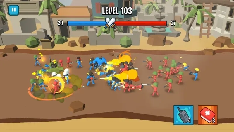 Selecting units for battle in Stick Army.