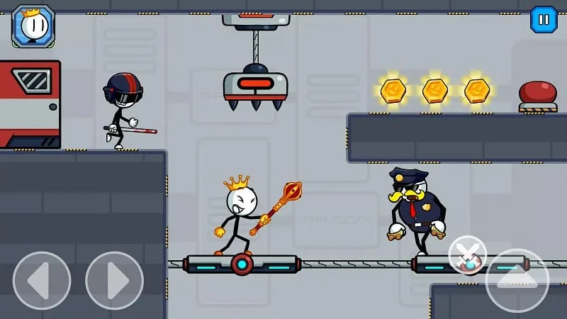 Diferentes personajes stickman y mascotas en Stick Fight Prison Escape.