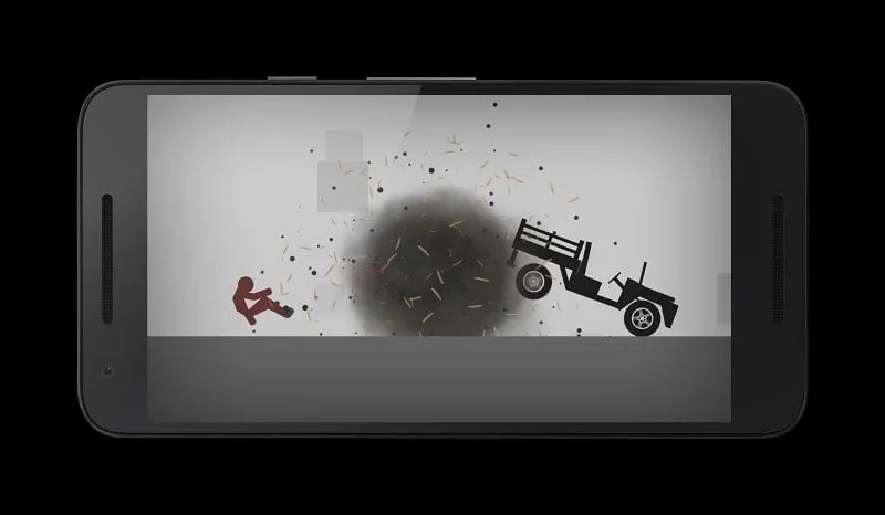 Stickman Dismounting: Jugabilidad en un dispositivo móvil.