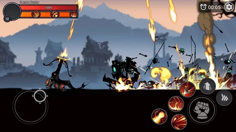 Tangkapan layar gameplay Stickman Master: Shadow Legends.