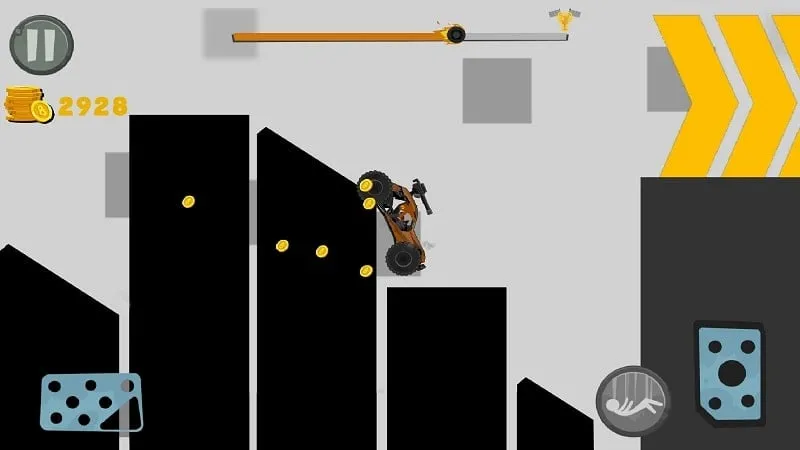 Stickman encountering obstacles in Stickman Race Destruction 2.