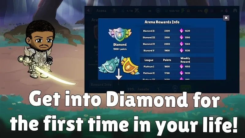 In-game screenshot of Streamer Future Wars highlighting the rewards system and diamond acquisition.