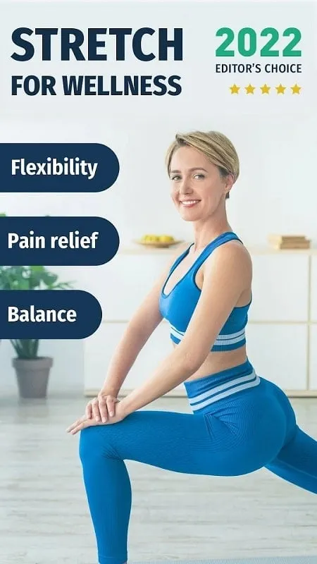 Giao diện Stretch Exercise mod hiển thị tính năng premium