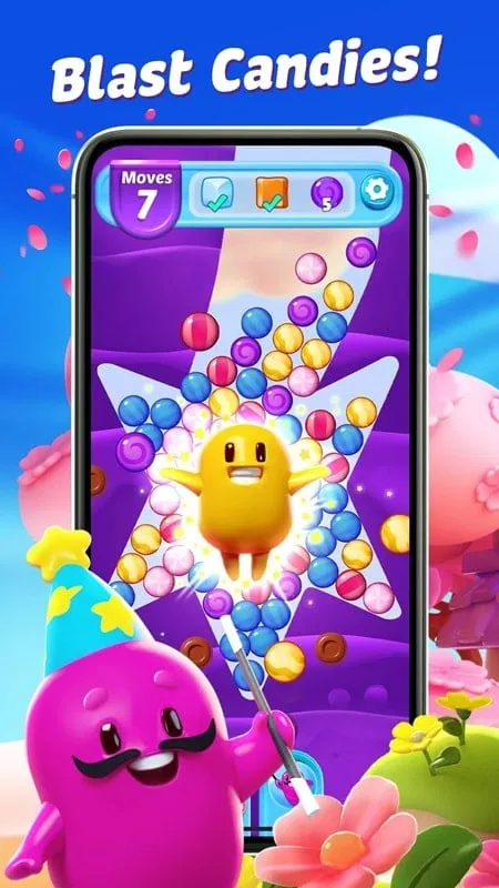 Different levels in the Sugar Blast game.