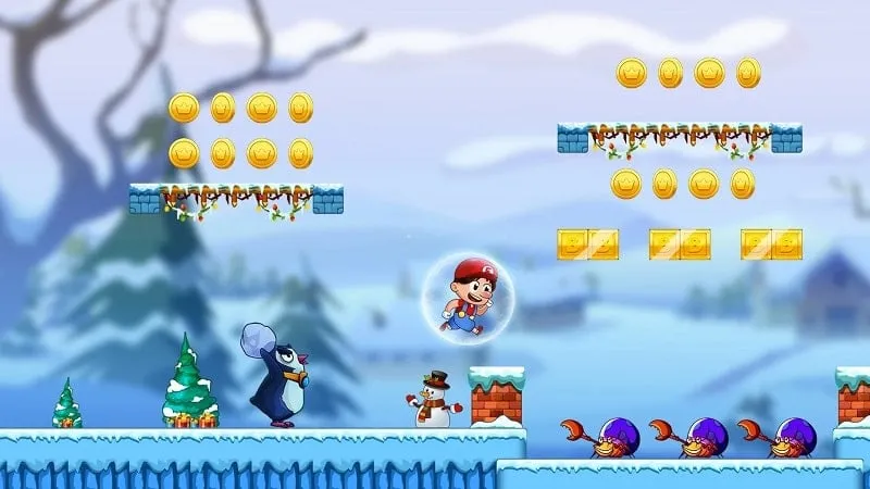 In-game screenshot displaying the unlimited coin feature in Super Bros Run.