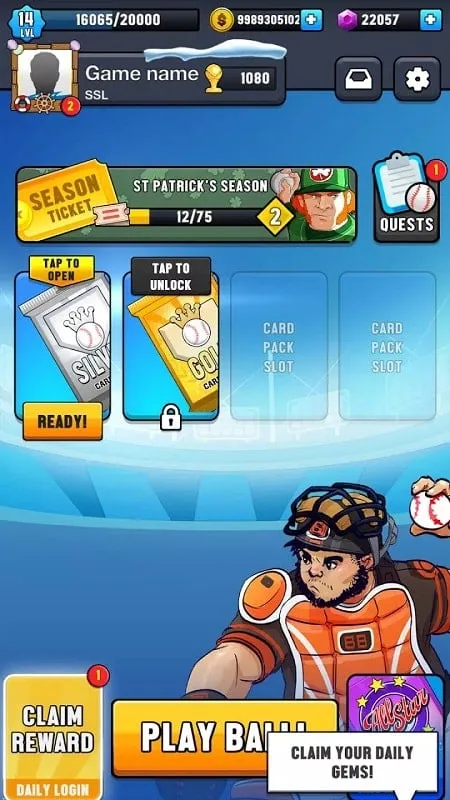 Tangkapan Layar Gameplay Super Hit Baseball