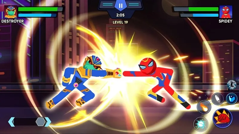 Super Stickman Fighting Battle gameplay screenshot.