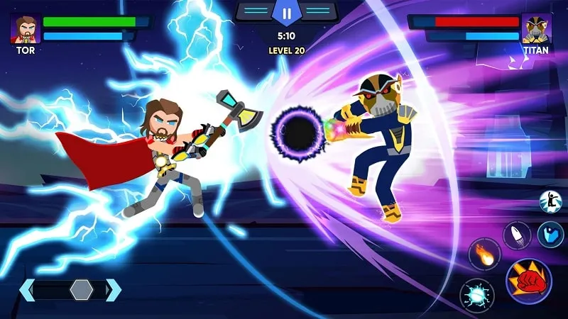 Đánh nhau với địch ngu trong Super Stickman Fighting Battle.