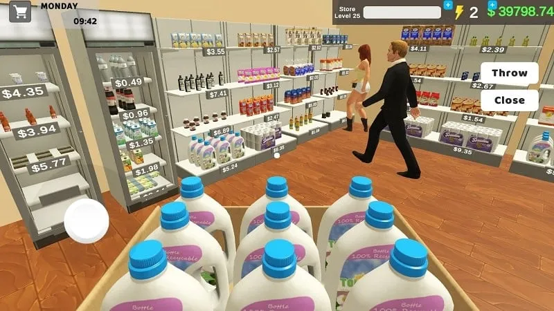 Mengelola inventaris di Supermarket Business Simulator.