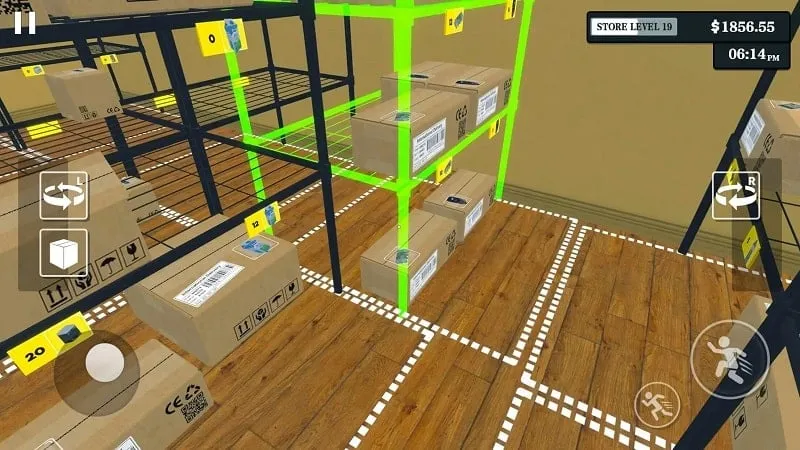 Screenshot of the Supermarket Simulator MOD APK displaying unlimited in-game currency.