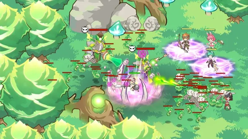 In-game footage of Supernova Idle showcasing the final boss battle against a giant mutated quasar monster.