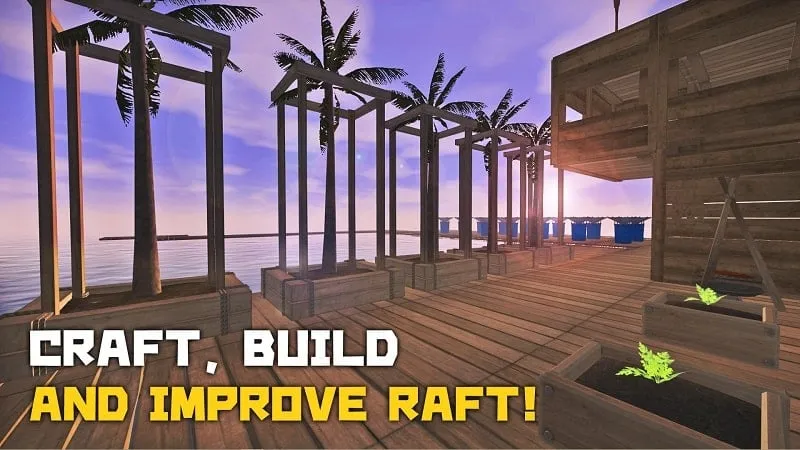 Chơi Survival on Raft chế tạo bè trên biển với bản mod