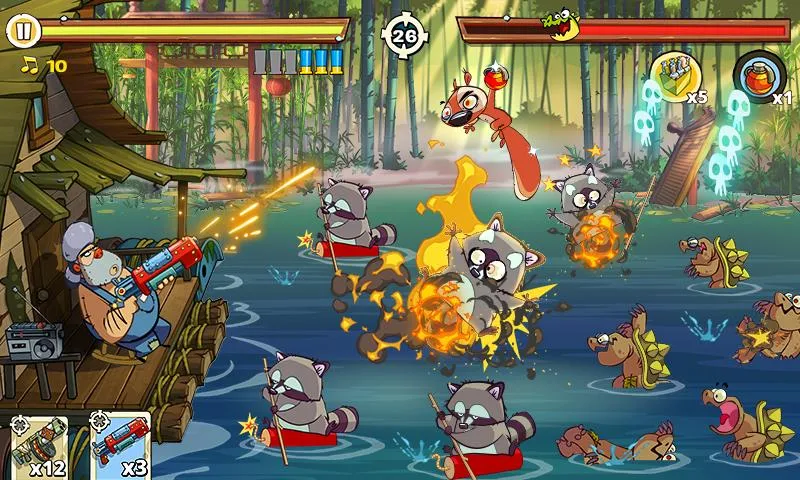 Fighting enemies in Swamp Attack 2