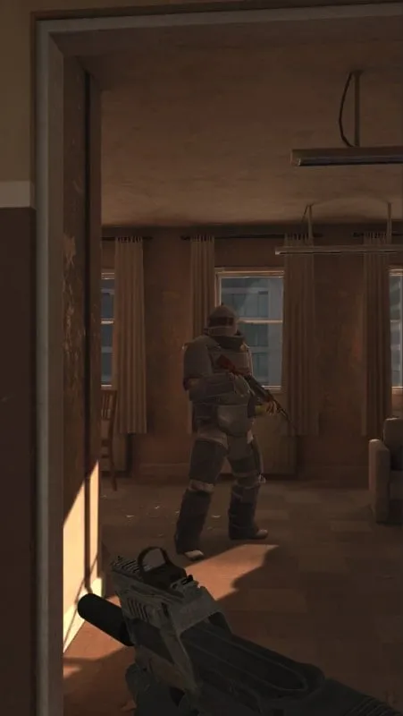 Instalando SWAT Shooter Police Action FPS MOD APK en un teléfono Android.
