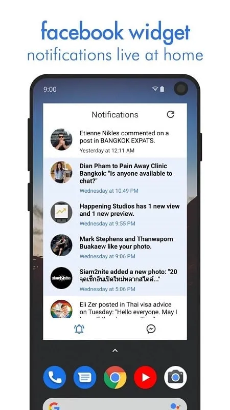 Swipe Pro for Facebook messaging interface