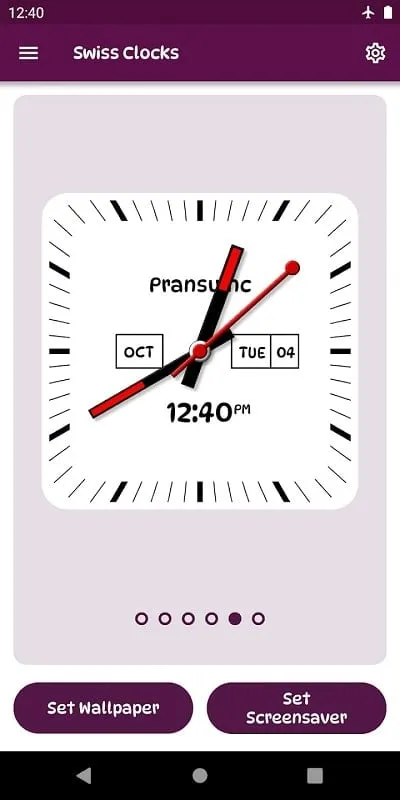 Menyesuaikan tampilan jam di SwissClocks Live Wallpaper MOD APK